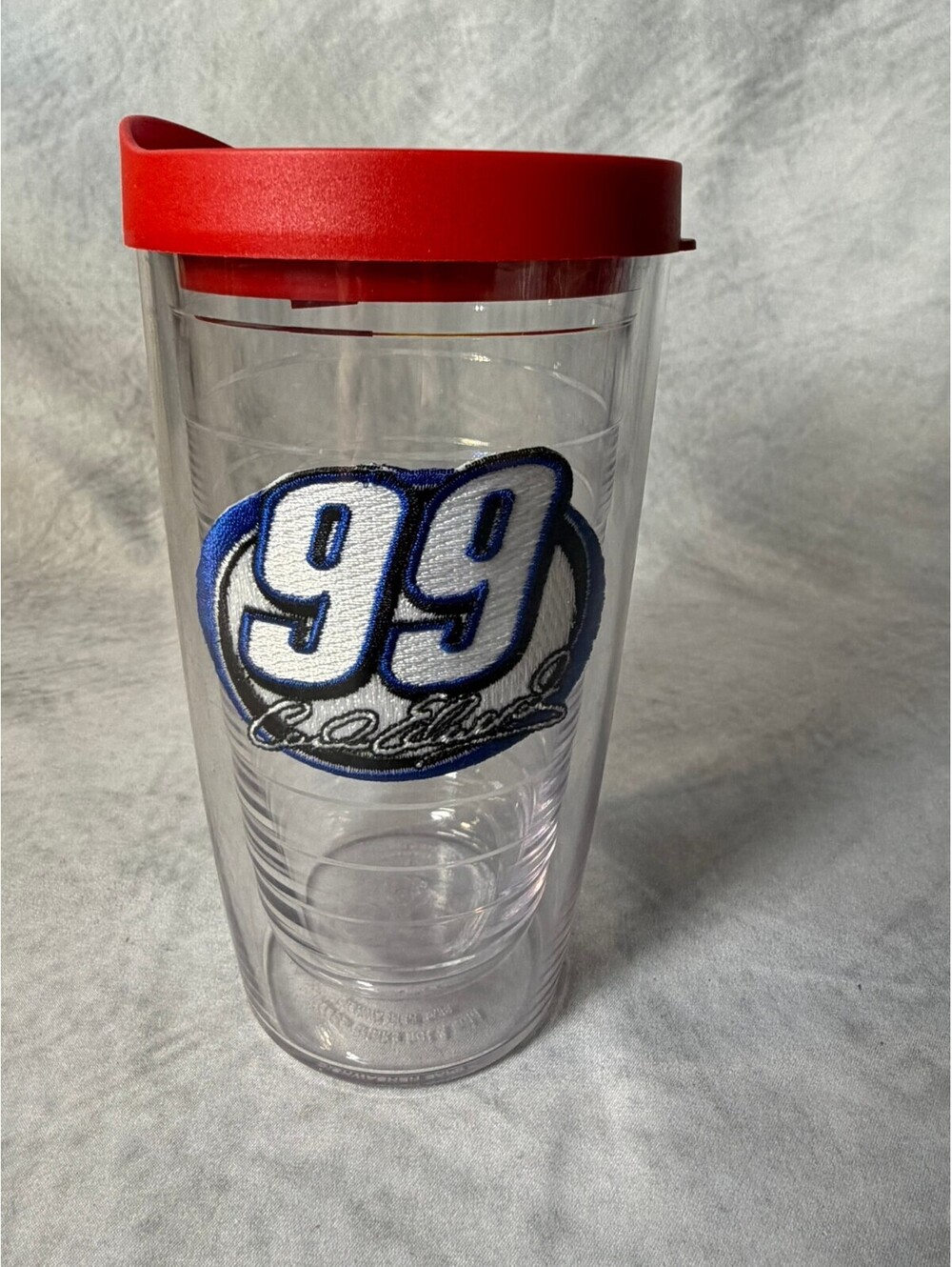 Tervis Carl Edwards #99 NASCAR 16 oz Insulated Tumbler With Red Lid